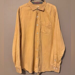 Tommy Bahama Jeans Island Crafted Tan/Mustard Button Down Longsleeve Mens XL